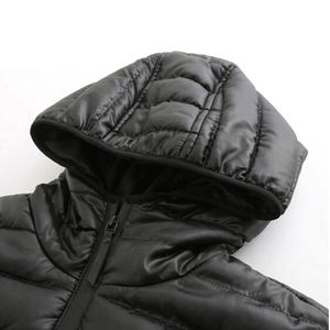 Veste matelassée d'hiver à capuche personnalisée avec logo, en polyester/nylon, pour homme, fermeture éclair, col montant, respirante, chaude, pour l'extérieur, grande taille - Product Image 6