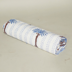 Indian Bohemian Kantha Cotton Quilt Handmade Embroidered Washable Reversible Lightweight Floral <b>Bedspread</b> for Home & Hotel Use - Product Image 2