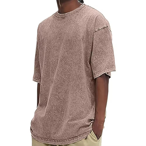 Camiseta Larga de Algodón 100% para Hombre, con Logotipo Frontal Lavado al Ácido, de Alta Calidad y Diseño Oversize, con Tela Transpirable y Ecológica - Product Image 5