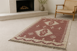 Krafterscustom Handcrafted Geometric Kilim Eco Friendly Hand Tufted Area <b>Rug</b> Rectangle Wool Living Room Latex Backing 0.4-0.6 - Product Image 4