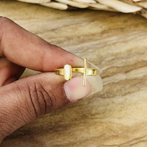 Unique Design Minimalist Geometric Bar <b>Ring</b> Brass 18k Gold Plated <b>Statement</b> <b>Ring</b> Modern Fashionable <b>Ring</b> Dainty Wholesale <b>Ring</b> - Product Image 4