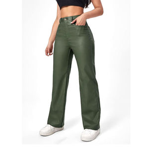 Pantalones de Cuero de Alta Calidad para Mujer, Estilo Urbano, Invierno, Lona, Resistentes al Viento, Transpirables, Ecológicos, Elegantes - Product Image 3