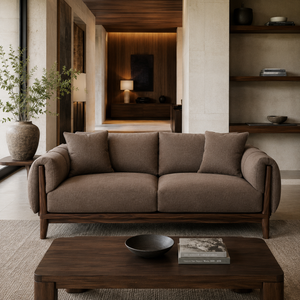 Sofá Moderno de 3 Plazas en Madera de Teca Sólida, Muebles Tapizados de Lujo para Sala de Estar, Hotel, Apartamento, Villa, Fabricante de Muebles - Product Image 6