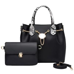 Women PU Leather Handbag <b>Set</b> Snakeskin Handle Tote <b>Bag</b> <b>and</b> <b>Purse</b> Zipper Shoulder <b>Purse</b> for Daily Use - Product Image 4