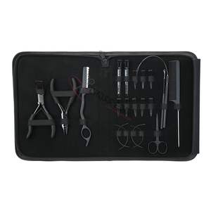 Hair Extension Tools Kit Beads Crimping Remover Plier <b>Hook</b> Pulling Loop Curved Needles Comb Duckbill <b>Clips</b> Hair Razor Scissor - Product Image 1