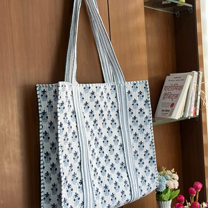 Bolsas de Almacenamiento Acolchadas de Algodón con Estampado a Mano, Estilo Campestre Francés, Hechas a Mano, de Gran Capacidad - Product Image 5