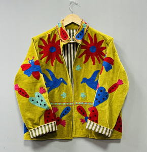 Chaqueta de Tela Suzani, Chaqueta de Terciopelo, Estilo Hippie, Chaqueta Bordada a Mano, Forro Interior de Algodón, Abrigo para Fiestas - Product Image 2