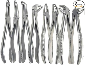 Dental Extracting Forceps Set 8PCS Stainless Steel <b>Tooth</b> Extraction <b>Tools</b> - Product Image 2