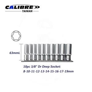 Juego de Llaves de Tubo Profundas Métricas de 6 Puntas, Calibre 3/8'', 10 Piezas, 8-19 mm, Marca TAIWAN, Garantía OEM de 1 Año - Product Image 2