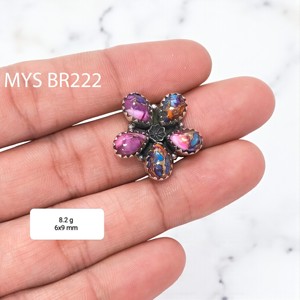 Bagues fines en argent sterling 925 avec turquoise huître rose, prix de gros, bijoux de luxe en pierres précieuses en gros, marquage de bijoux - Product Image 1