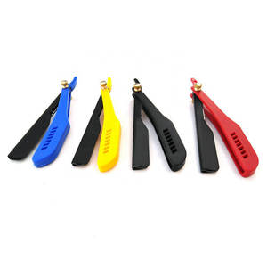 Navaja de afeitar recta para barbería, plegable, con logotipo personalizado, para peluquería, con deslizador - Product Image 3