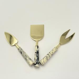 Juego de Cuchillos para Queso con Mango de Resina y Hoja Dorada, Utensilios de Cocina - Product Image 5