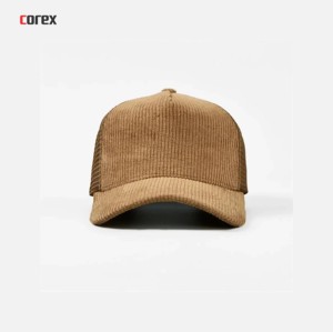 Gorra Trucker de Pana Personalizada de 5 Paneles, Ajustable, Unisex, Marrón, Casual, para Primavera y Otoño - Product Image 1