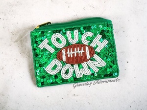 Handmade Beaded Zipper Coin Purse Daily Life Patriotic Stars Red Blue Beads Personalized Eco-Friendly Gameday Tailgate Accessory - Product Image 2