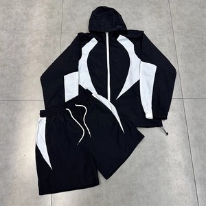 <b>Men's</b> <b>Summer</b> Windbreaker Shorts Sets Waterproof UV Blocking Latest Design Wholesale Pullover Breathable Windbreaker Shorts Sets - Product Image 5