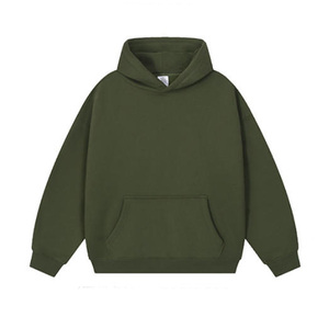 Sweat-shirt à capuche surdimensionné uni de haute qualité, sans cordon, en molleton épais, personnalisable avec logo, grandes tailles pour hommes - Product Image 4