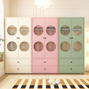 Armario Alto con Puertas y Cajones de Policarbonato, Gran Capacidad, Organizador de Ropa que Ahorra Espacio para Dormitorio y Almacenamiento en el Hogar - Product Image 1