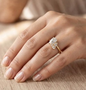 IGI Certified 0.55 ct Pear And 0.10ct Round Cut Lab Grown Diamond 10K 14K 18K Solid Gold <b>Wedding</b> <b>Ring</b> Minimalist Engagement <b>Ring</b> - Product Image 5