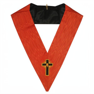 AASR 18TH DEGREE KNIGHT ROSE CROIX MASONIC REGALIA OFFICER'S HAND EMBROIDERED <b>COLLAR</b> SCOTTISH RITE REGALIA FREEMASON <b>COLLAR</b> - Product Image 3