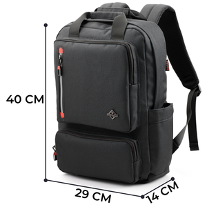 Minimalist Oxford Laptop <b>Backpack</b> with Zipper Closure Water Resistant 20-39L Unisex Shoulder Straps Handle Travel Work Bag - Product Image 2