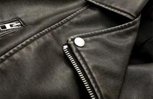 Chaqueta de Moto Vintage para Hombre, de Cuero Genuino Negro, Ecológica, con Cuello Alto, Cierre de Cremallera, Corte Ajustado, Largo Corto, con Cinturón y Bolsillos - Product Image 3