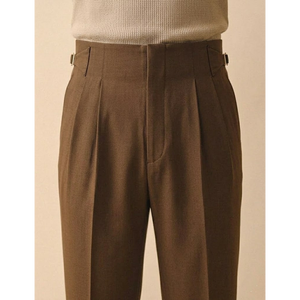 Pantalones Gurkha de Cintura Alta para Hombre, con Pliegues y Hebilla Lateral, Estilo Clásico Vintage - Product Image 2