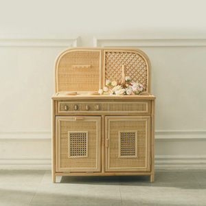 Cocina de juguete de ratán hecha a mano, miniatura para juegos imaginativos, juguetes educativos para niños - Product Image 4