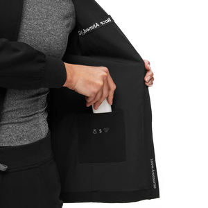 Blouse médicale classique pour femme, anti-plis, avec poignets côtelés, noire, pour le travail en milieu hospitalier, à prix abordable - Product Image 3