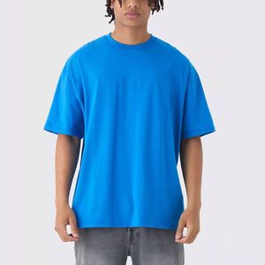 เสื้อยืดผู้ชายไซส์ใหญ่ ผ้าฝ้าย 100% ปรับแต่งได้ ทรงโอเวอร์ไซส์ ไหล่ตก ทรงบ็อกซี่ หนานุ่ม ใส่สบายสำหรับฤดูร้อน สไตล์ลำลอง แบบเรียบ - Product Image 3
