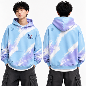 Sudadera con Capucha Tie Dye para Hombre, Sudadera de Forro Polar con Bolsillo, Corte Regular, Ropa Urbana de Invierno - Product Image 5