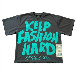 T-shirt graphique surdimensionné personnalisé pour œuvres d'art, délavé à l'acide, 100 % coton, écologique, tendance, avec logo personnalisé et marque privée - Product Image 4