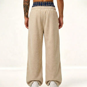 Pantalon en molleton personnalisé pour homme, coupe large, taille élastique, décontracté, ample, avec poches latérales, style automne, respirant, poids moyen - Product Image 2