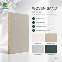 Panneau OSB (Oriented Strand Board) mélaminé Jinbase SXT2917, finition sable tissé, 18 mm, E0, 1220x2440 mm, pour la décoration intérieure scandinave