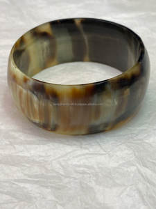 Pulsera ancha y gruesa de cuerno de búfalo pulido Vintage, accesorio de declaración de Animal Natural único para brazalete de cuerno de vaca Hippie - Product Image 3