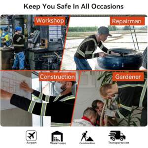 Sudadera con Capucha Reflectante de Seguridad, con Logotipo Personalizado, LED Intermitente, Impermeable, Cómoda, Clase 1, Transpirable, de Forro Polar Cálido, para Carretera - Product Image 6