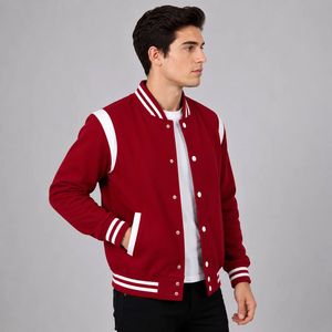 High Quality Letterman Varsity <b>Jackets</b> Wool Body Genuine Leather Sleeves Stand Front Waterproof Winter Wear <b>Smart</b> Stylish <b>Men's</b> - Product Image 3