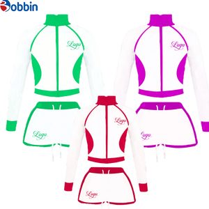 Conjunto de 2 Piezas de Chaqueta Corta y Pantalones Cortos Deportivos Casuales de Moda Hip Hop, Ajustados, de Spandex/Poliéster, con Cierre, para Mujer, Verano - Product Image 4