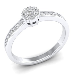 Bague de fiançailles REYES personnalisée en or massif 14 carats avec diamant de laboratoire taille ronde de 0,27 carat pour femme, bijou raffiné à porter au quotidien - Product Image 2