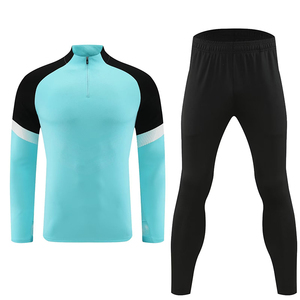 Survêtements unisexes de haute qualité en polyester 100% blanc, veste de sport d'entraînement à demi-zip pour le football - Product Image 3