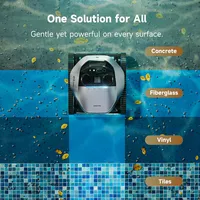 Робот-пылесос для бассейнов Smart-Mapping: высокое качество, покрытие 200 м², очистка стен, интеллектуальная навигация, сбор листьев и песка для наземных и встраиваемых бассейнов