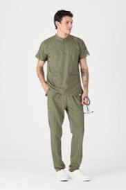 Lila V-Ausschnitt Kurzarm-OP-Set Uniform Oberteil und Hose Krankenhaus Medizinisches Pflege-Outfit Unisex - Product Image 4