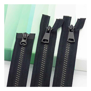 Vente en gros de matériel robuste # 5 Fermetures éclair en spirale en plastique à glissière simple, en résine noire, pour vestes, sacs et vêtements - Product Image 3