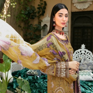 Ramsha Vol MASHAAL-8 Trois Pièces Élégant Pakistanais Designer Pelouse Brodé Panjabi Robe pour Adultes Femmes Indien Pakistanais - Product Image 2