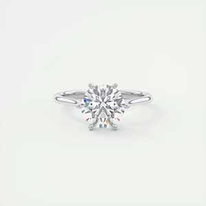 Bague de fiançailles solitaire Six Point Cathedral avec diamant rond de 2,00 carats cultivé en laboratoire, sertie en or blanc 14 carats - Product Image 3