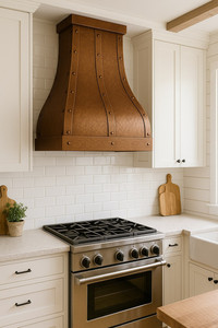 Hammered copper wall mount Custom <b>kitchen</b> exhaust chimney Hotel range hood design Household copper range hood - Product Image 3