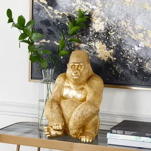 Escultura Redonda de Aluminio Chapada en Oro, Estilo Religioso Moderno Antiguo, Figura Elegante Contemporánea para Decoración del Hogar u Oficina - Product Image 5