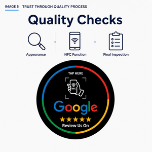 Carte NFC per <span class=keywords><strong>Recensioni</strong></span> Google, Adesivi da Tavolo Rotondi in Acrilico NTAG213 100mm, Funzione 'Tap to Review' per Ristoranti, Caffè e Negozi - Product Image 5