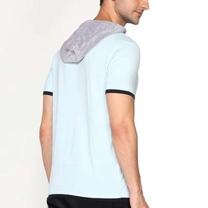 Customized Embroidered Printing <b>Short</b> <b>Sleeves</b> <b>Men's</b> <b>Hoodie</b> Quick Dry Breathable Eco-Friendly Gym Sports 100% Cotton Material - Product Image 6