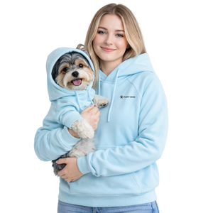 Sudadera con Capucha para Perros y Dueños, Conjunto a Juego, Sudadera Cómoda y Elegante para Mascotas y Humanos, Color Azul Bebé - Product Image 1