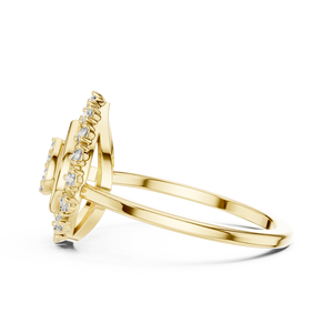 แหวนเพชรทรงกลมเพาะเลี้ยงในห้องปฏิบัติการ ทองคำแท้ 14K 18K รูปทรงลูกแพร์ ประดับเพชรแบบคลัสเตอร์ 0.28 กะรัต DEF VVS แหวนแต่งงานแบบมินิมอล ขายส่ง - Product Image 5